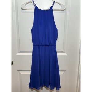 Royal‎ Blue Cocktail Party Dress Small Lush Open Back Strappy Sleeveless